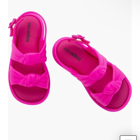 Mini Melissa Pink Velvet Sandal - Picture 3 of 4